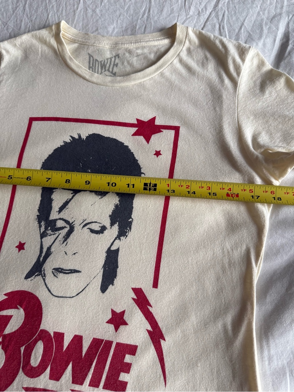 David Bowie Official Graphic T-Shirt Tee Cream Size L 100% Cotton - Picture 4 of 5